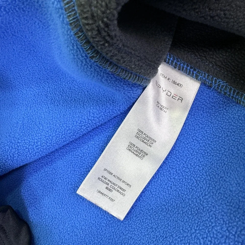 Spyder Sweatshirt Mens Medium Blue 1/4 Zip Fleece Pullover Thermal Ski Hiking